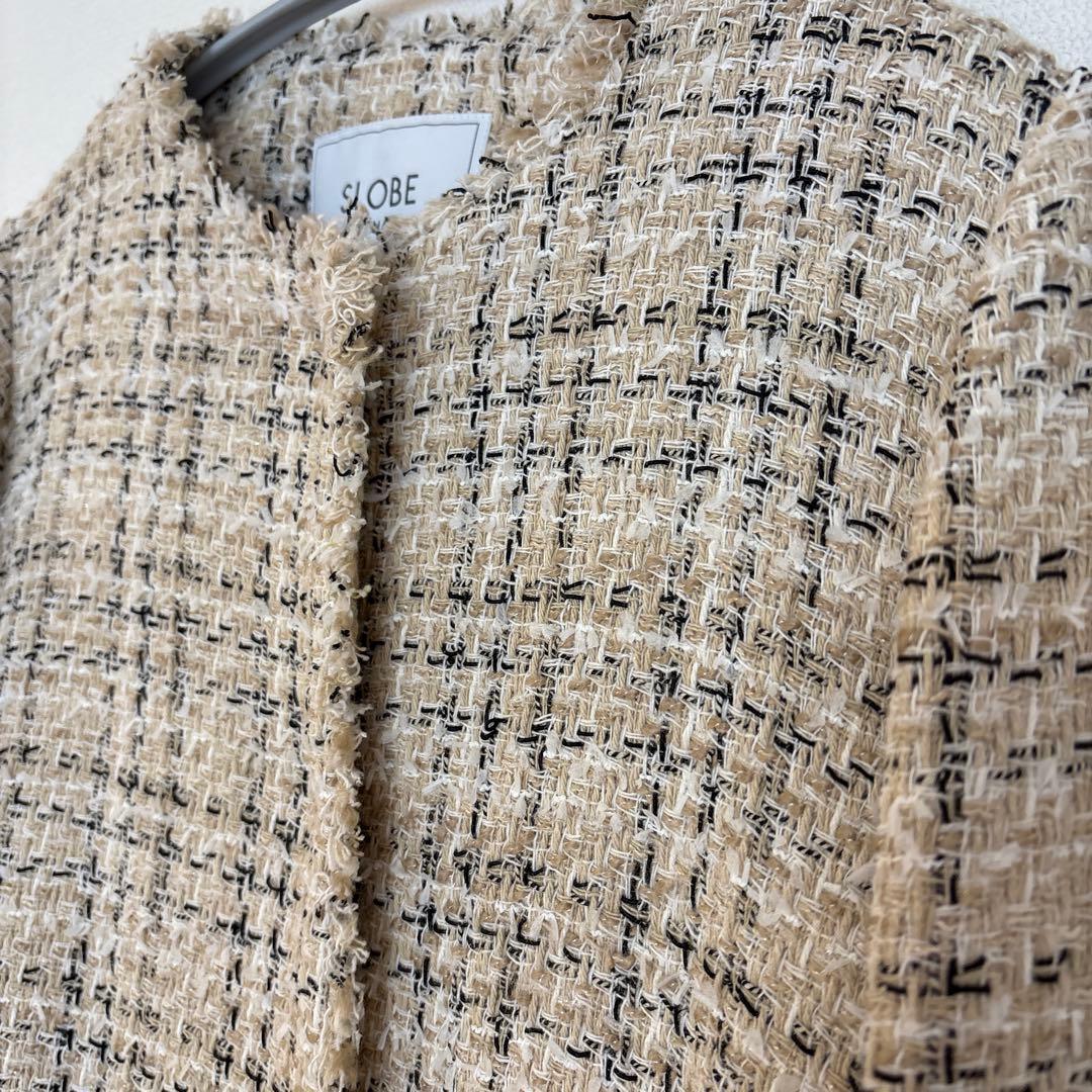 スローブイエナ　COMATEXツイードノーカラージャケット