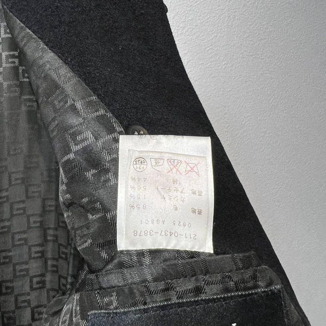 希少 GUCCI トムフォード期 GG総柄 カシミヤ ノーカラー ウールコート
