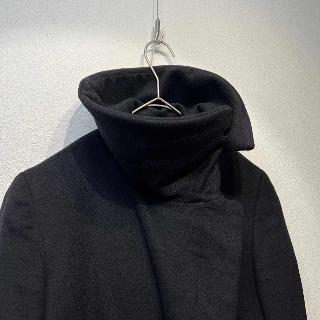 希少 GUCCI トムフォード期 GG総柄 カシミヤ ノーカラー ウールコート