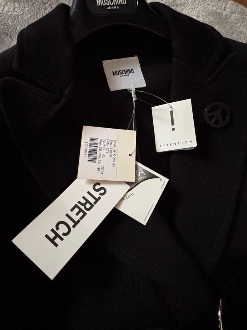 【新品未使用】MOSCHINO JEANSブラック ロングコート