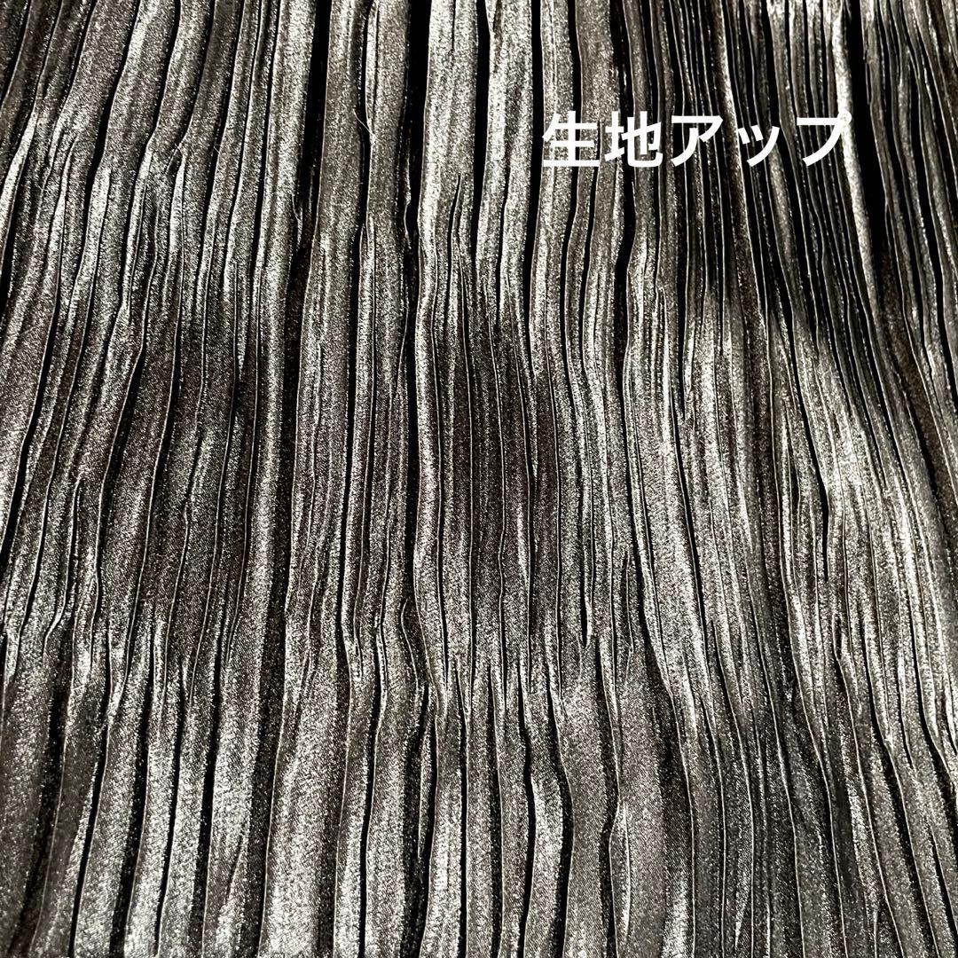 総ジャバラ プリーツ ショールカラー コート マキシ丈 大きいサイズ 黒