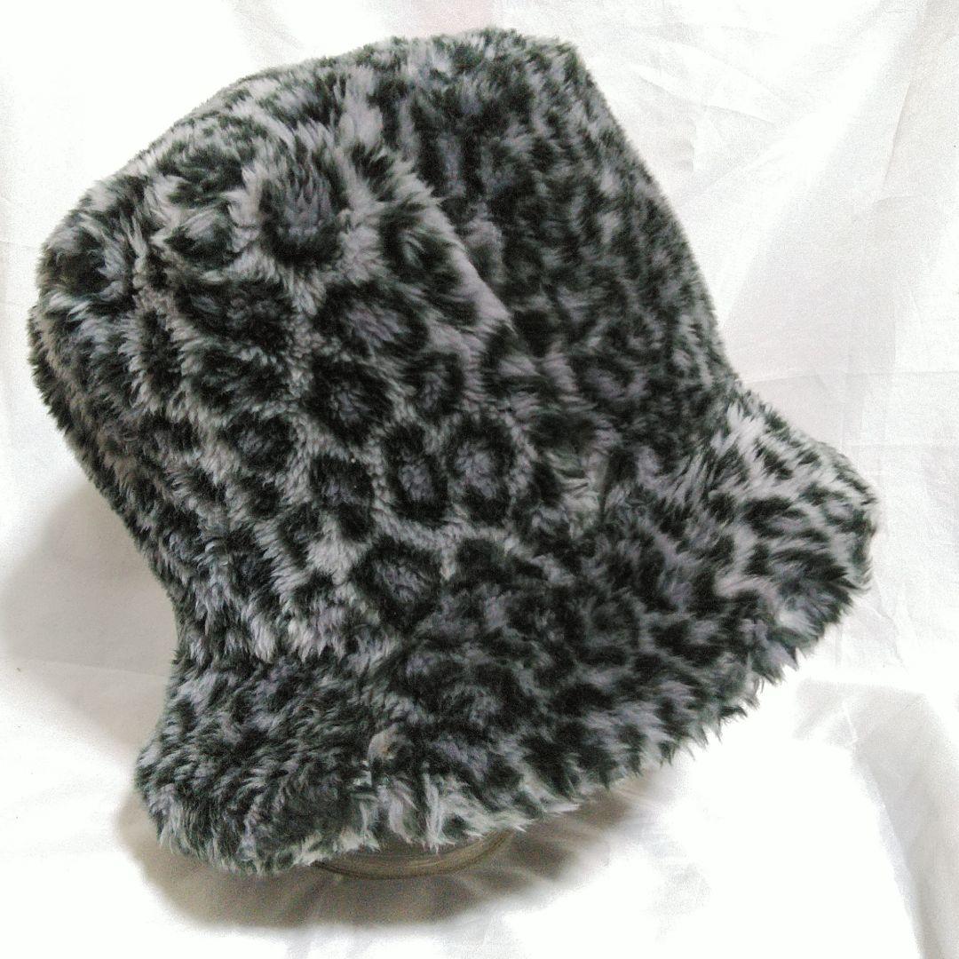 ハ*ヤ様 WEAVE ヒョウ柄 フェイクファーバケットハット ベル デッドストッ