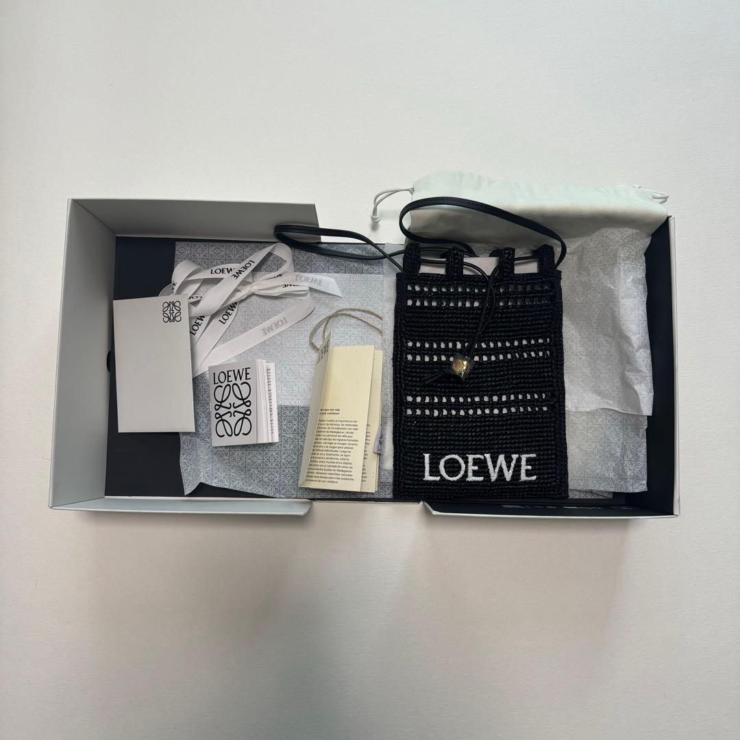 正規品　LOEWE ラフィア　ドローストリングポケット　25ss