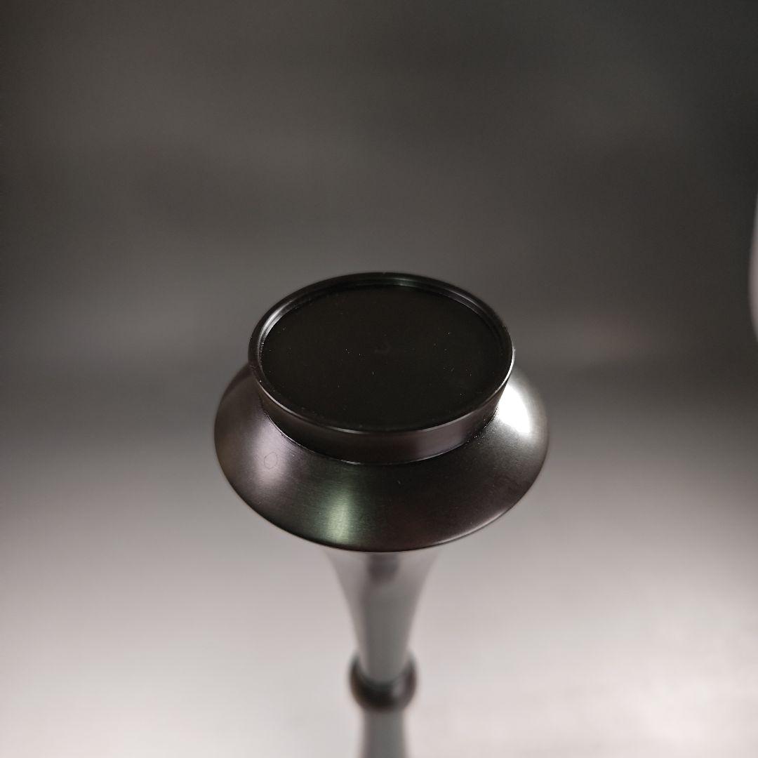 ウ217 花瓶『能作一佳作』『唐銅　把綿　花入　共箱』花器　茶道具