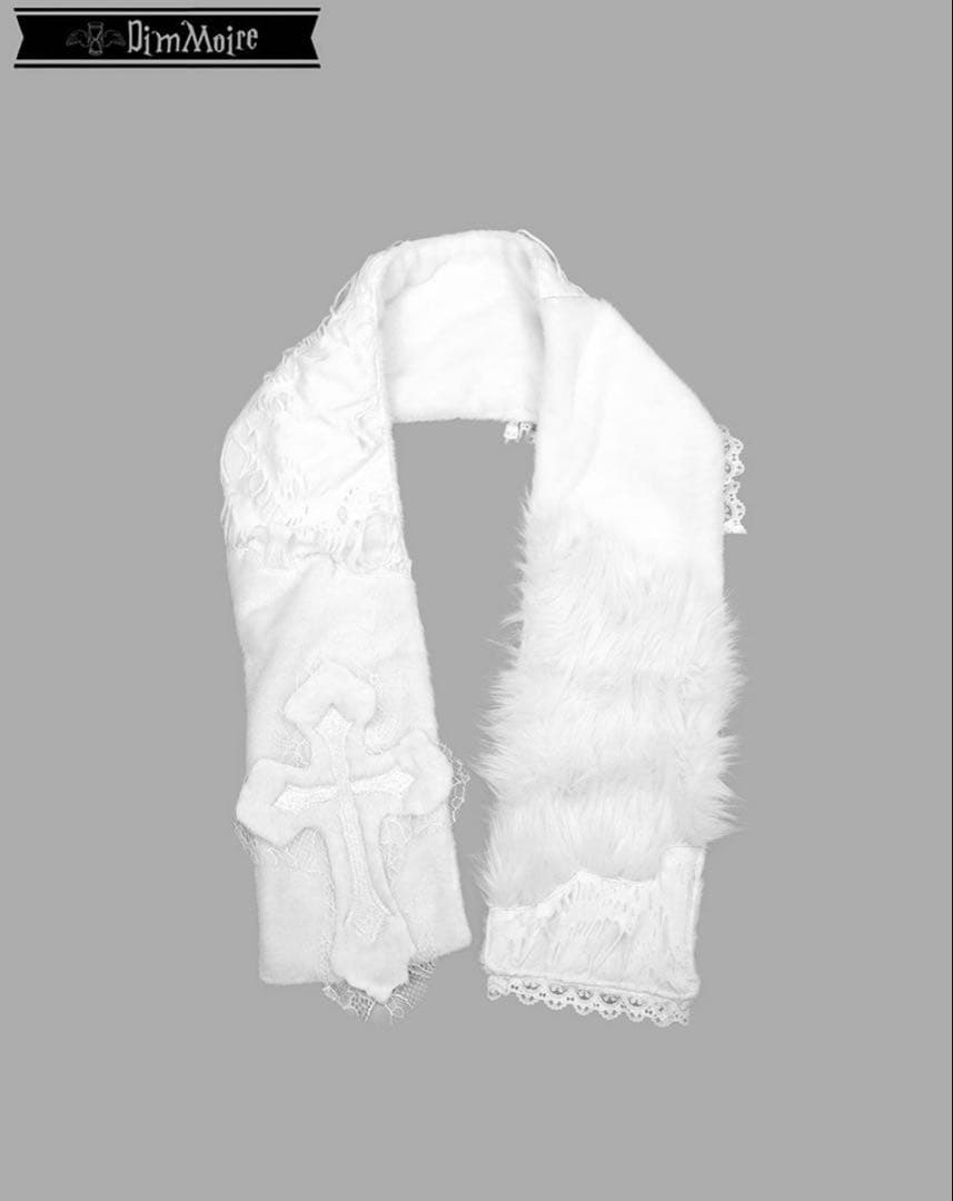 新品　正規品　十字の誓いつぎはぎマフラー【White】　DimMoire　地雷系