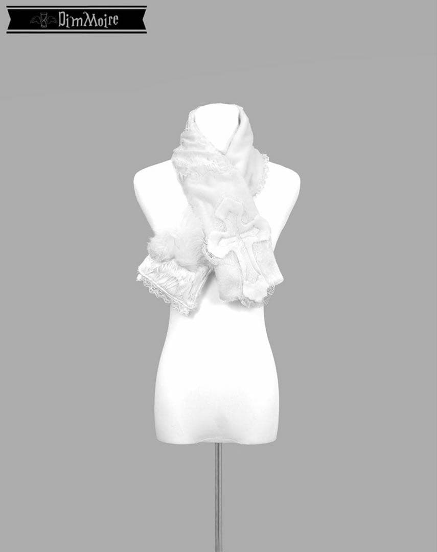 新品　正規品　十字の誓いつぎはぎマフラー【White】　DimMoire　地雷系