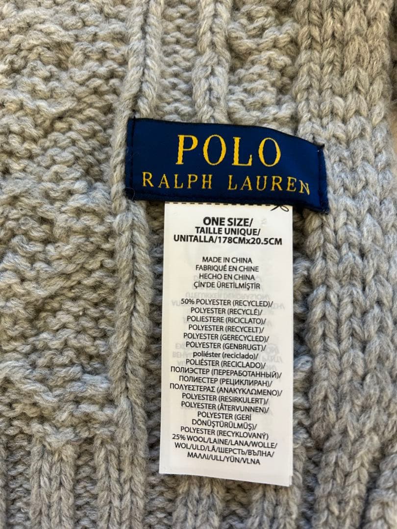美品　Polo Ralph Lauren ポロベア　ケーブル編みマフラー