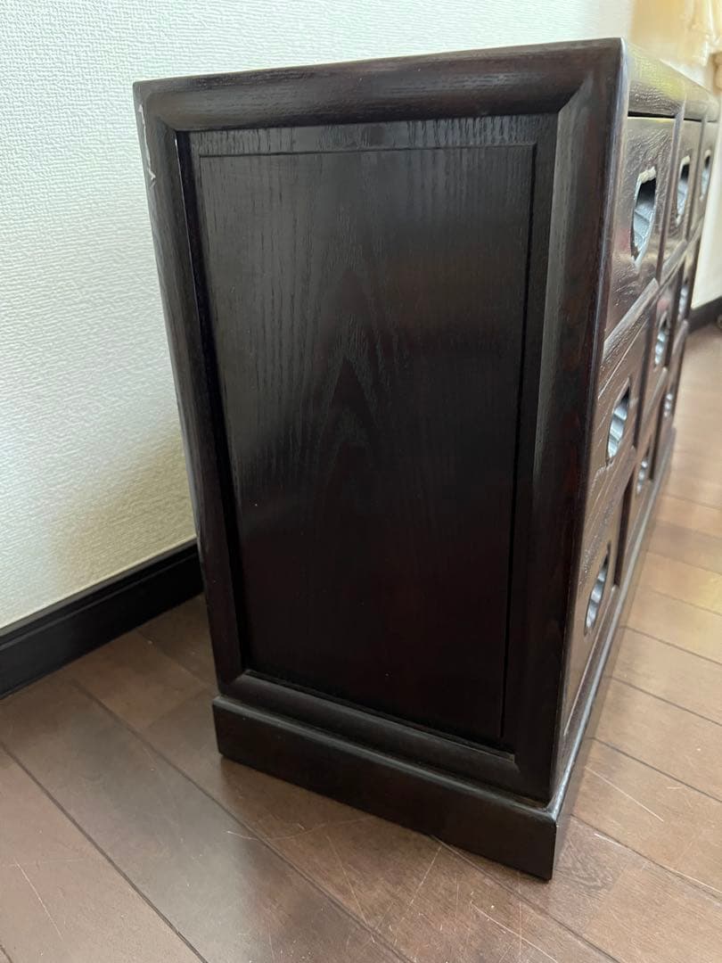 唐木 花梨 無垢材 9個3段 唐木家具 薬棚 薬箪笥 小箪笥 箪笥 和モダン