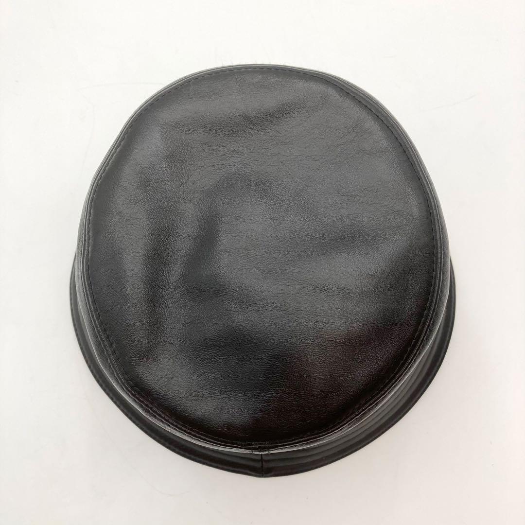 琴！超美品✨PRADA バケットハット 黒 レザー 三角ロゴ M