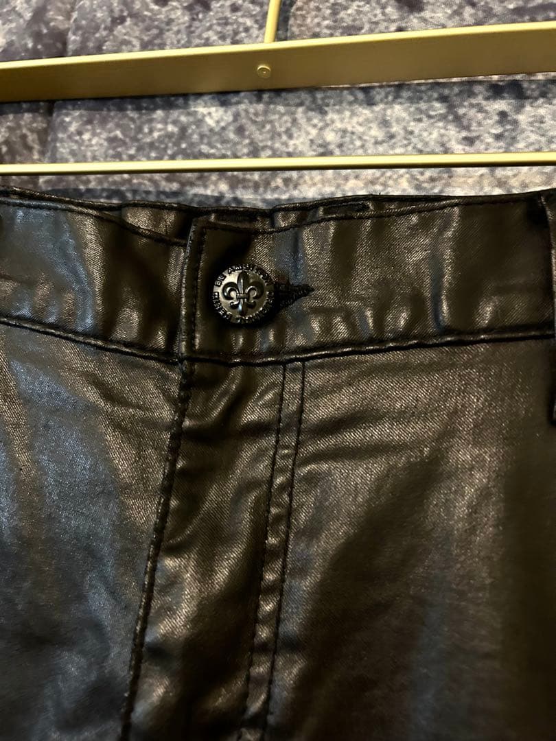 y2k grunge opium archive コーティング デニム　スカル