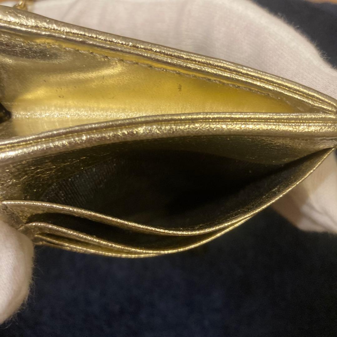 アンテプリマパンダ　カードケース、小銭入れゴールド