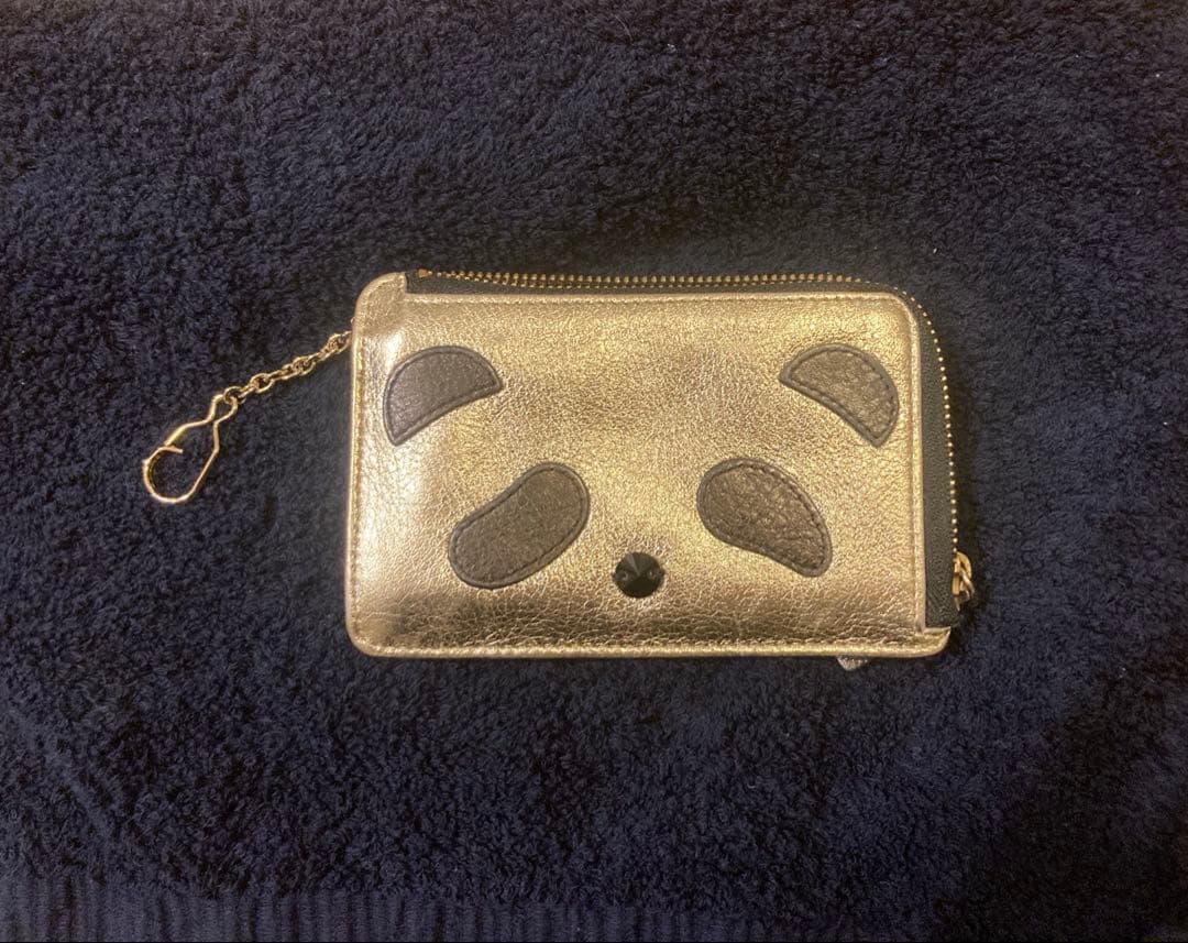 アンテプリマパンダ　カードケース、小銭入れゴールド