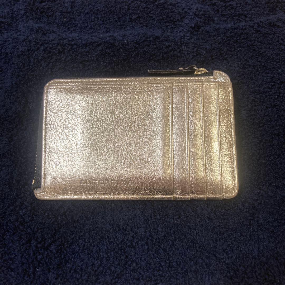 アンテプリマパンダ　カードケース、小銭入れゴールド