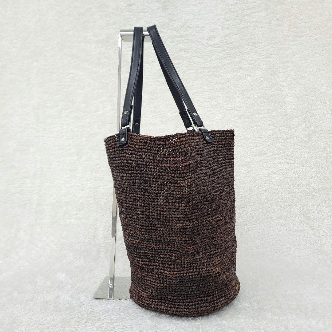 【人気】　ヘレンカミンスキー　かごバッグ　トート　ラフィア　バケツ型　ブラウン