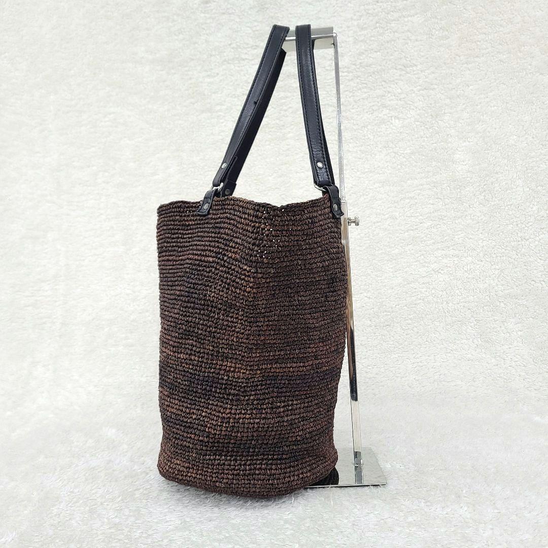 【人気】　ヘレンカミンスキー　かごバッグ　トート　ラフィア　バケツ型　ブラウン