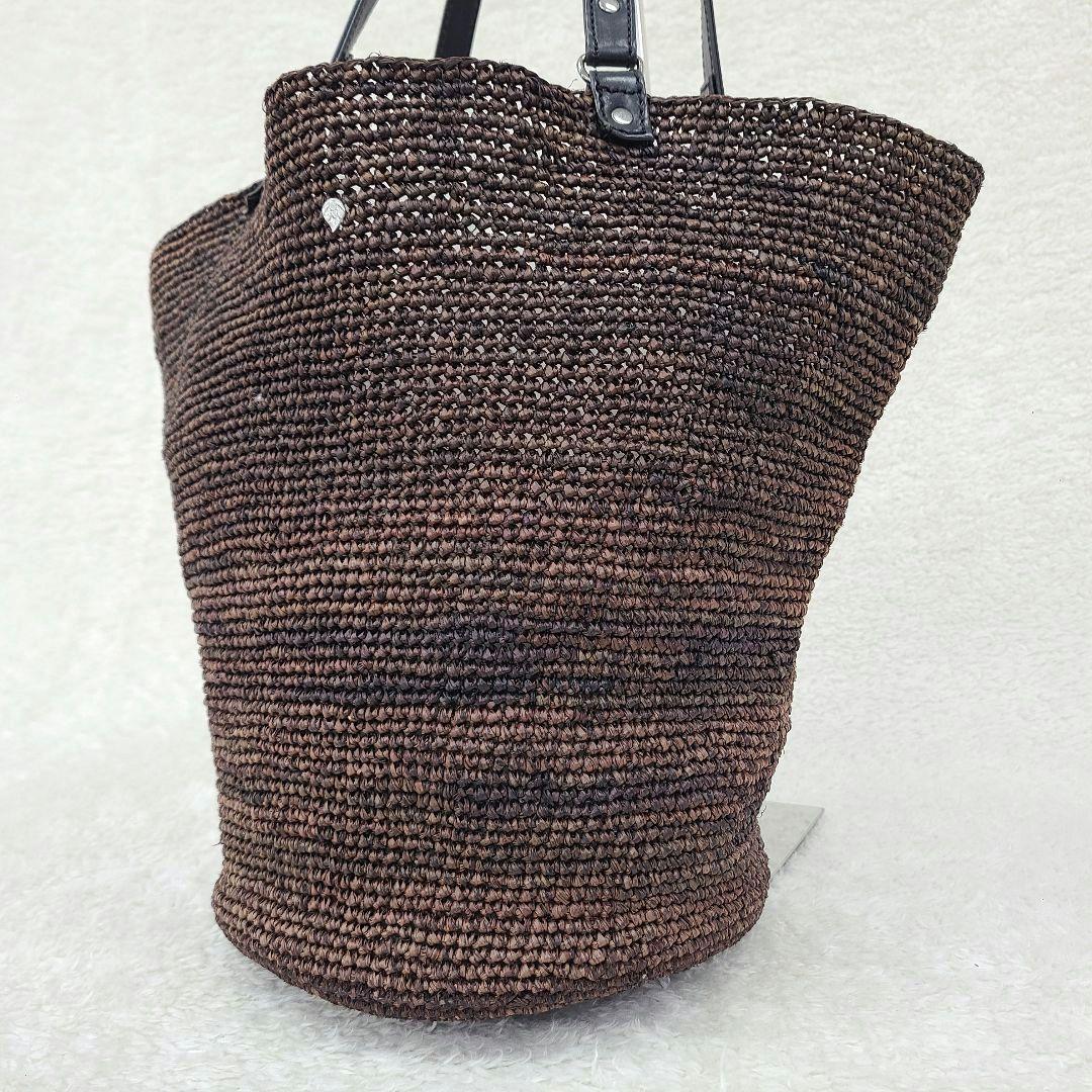 【人気】　ヘレンカミンスキー　かごバッグ　トート　ラフィア　バケツ型　ブラウン