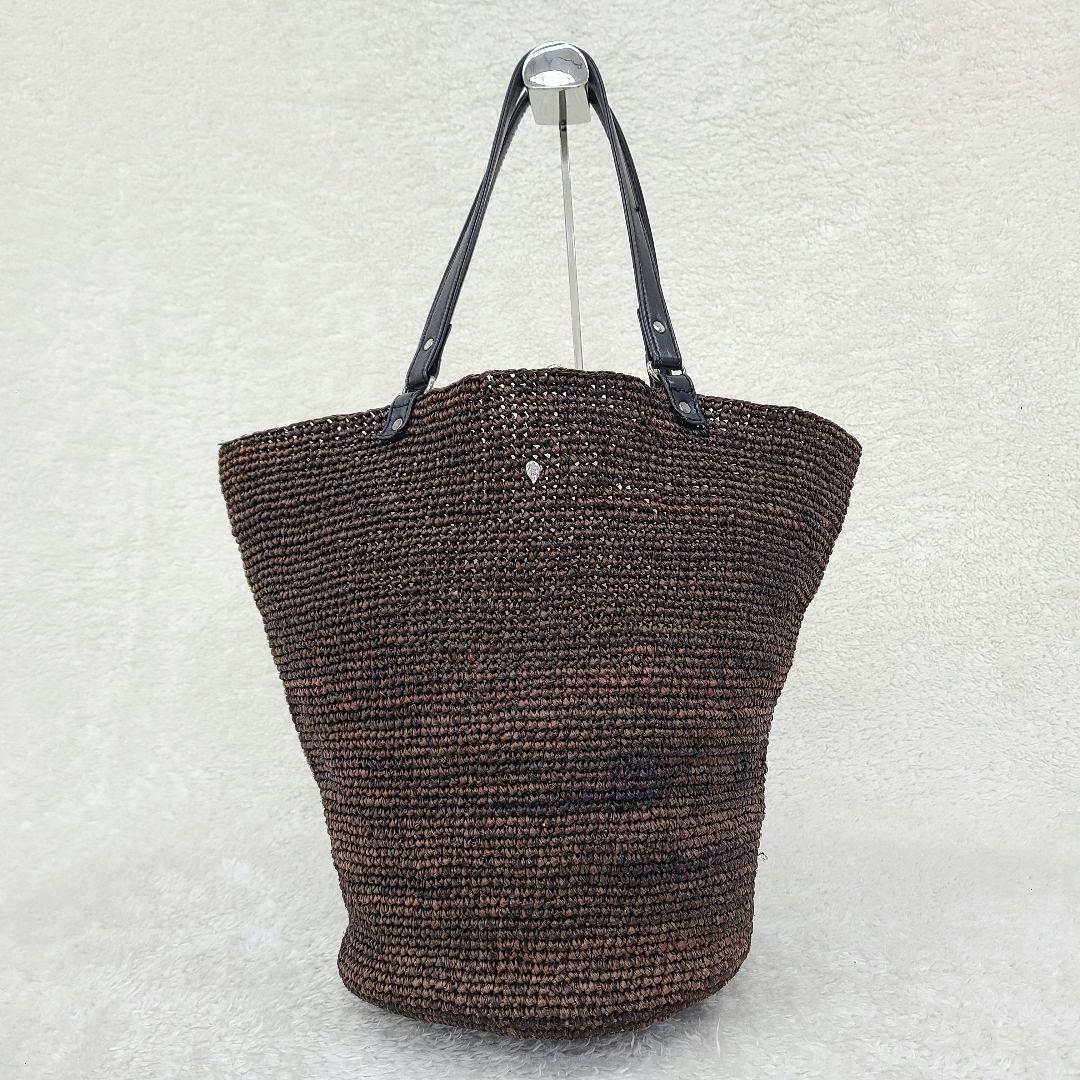 【人気】　ヘレンカミンスキー　かごバッグ　トート　ラフィア　バケツ型　ブラウン