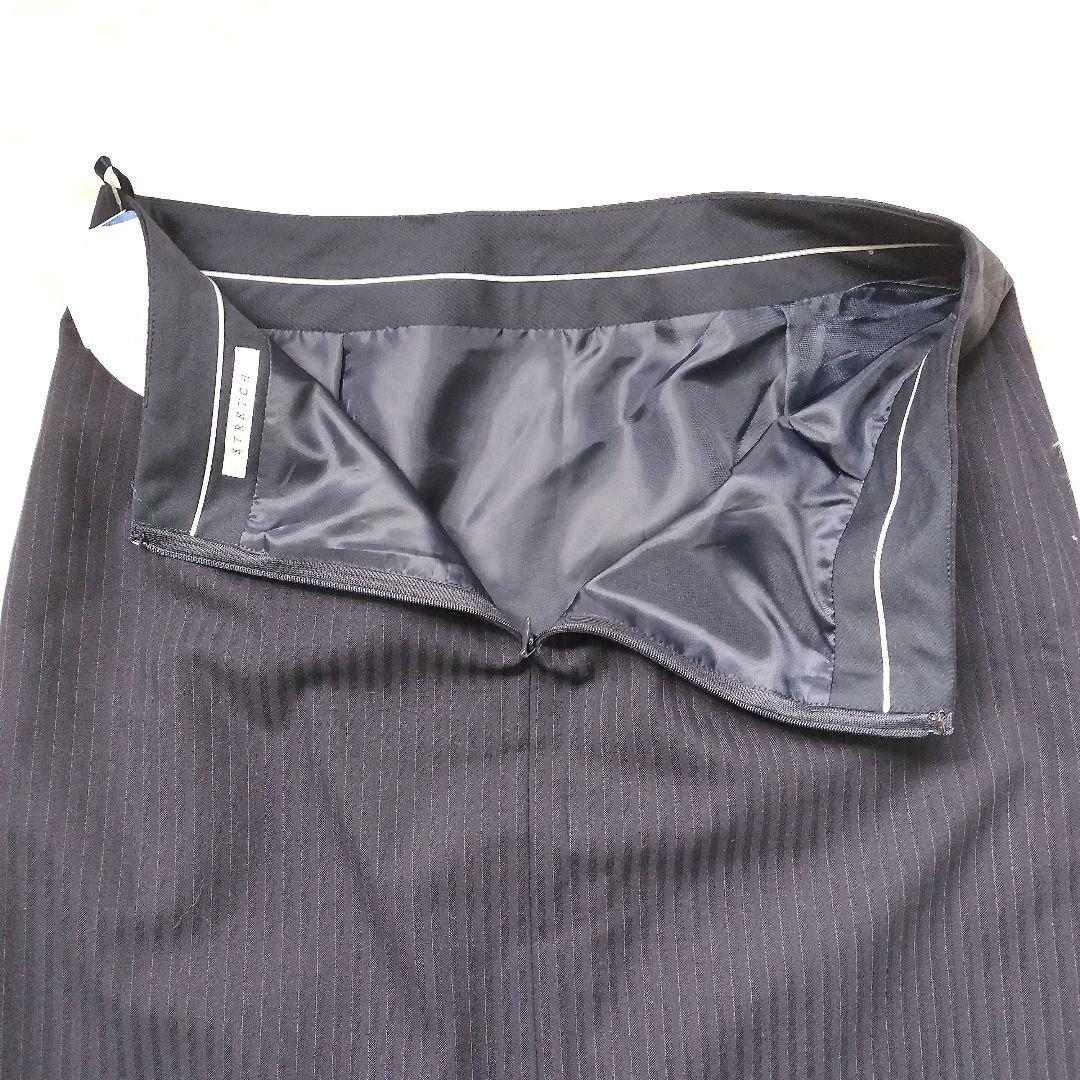 新品タグ付き✨n♡line 佐々木希 セットアップ シルク混13号紺 ストライプ