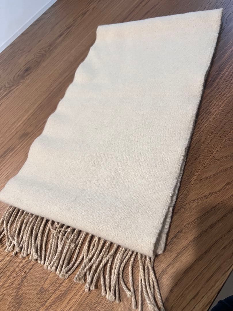 LOEWE バイカラー　ストール　マフラー　Ivory/Sand ホワイト