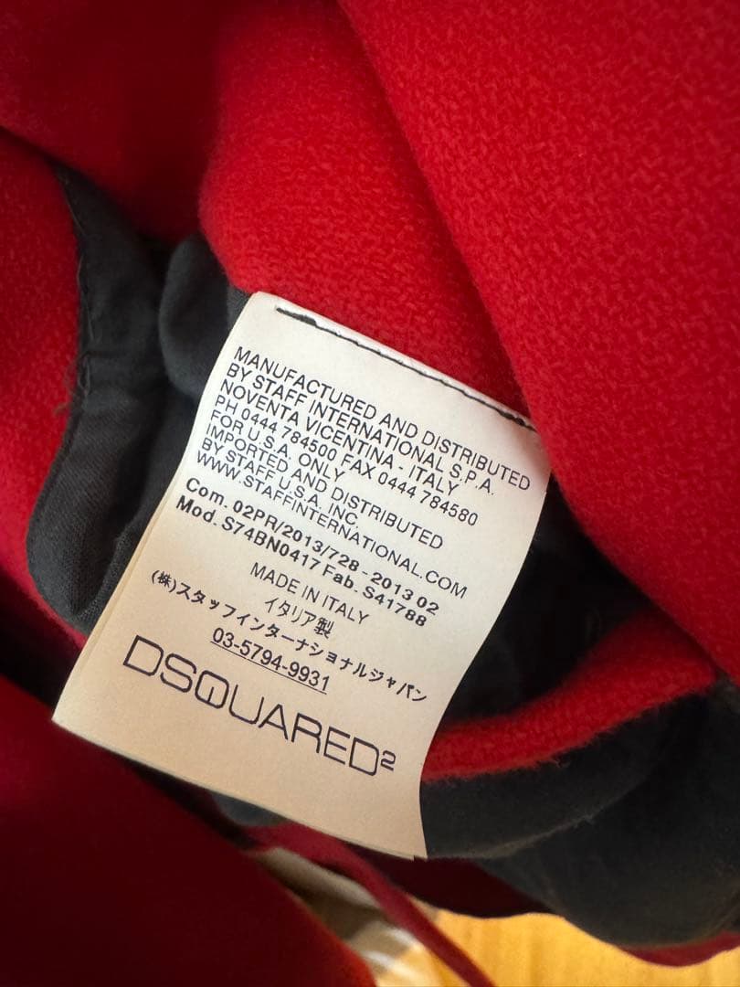 DSQUARED2 ウール ピーコート 42サイズ レッド