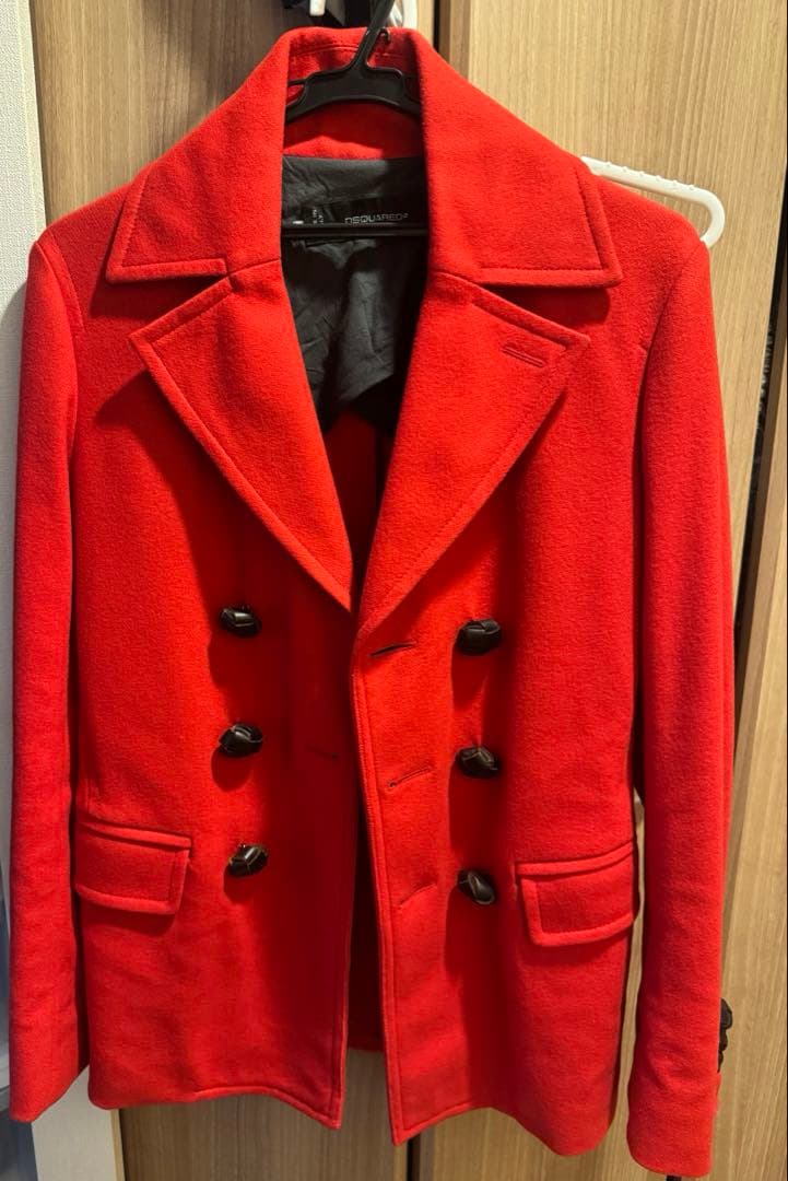 DSQUARED2 ウール ピーコート 42サイズ レッド