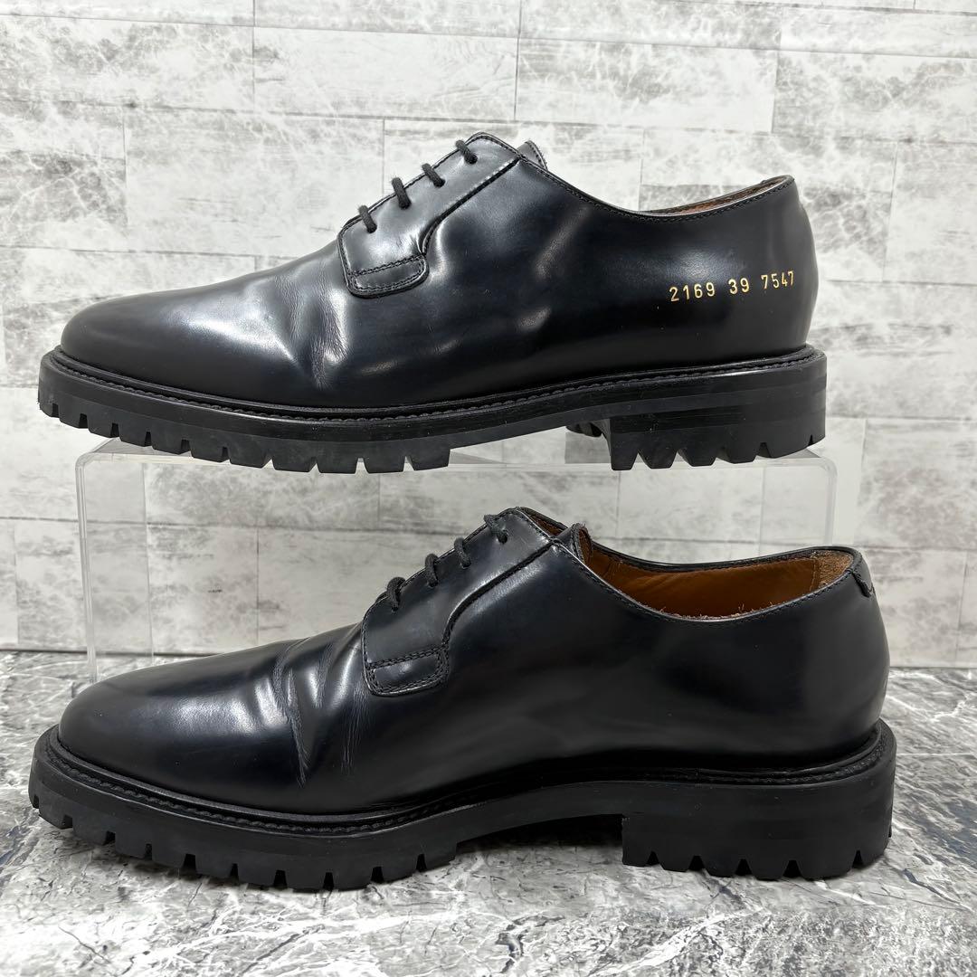 美品 コモンプロジェクト ダービーシューズ 革靴 39 ブラック カーフレザー