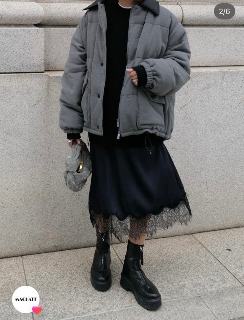 完売品machattレースサテンスカート新品