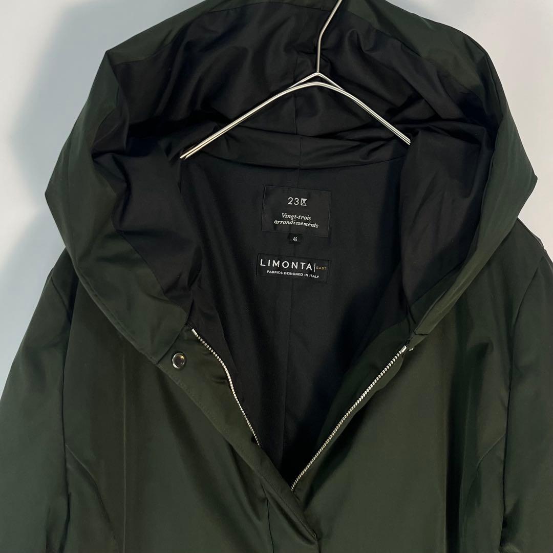 46 大きめ　23区　ロングダウンコート　フード付き　ADS LIMONTA
