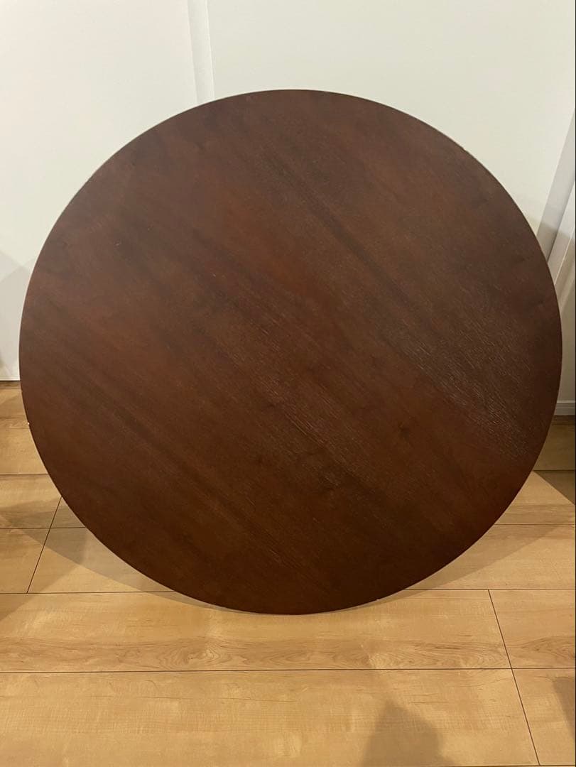 新生活　テーブル　円形　木製　座卓 ダークブラウン