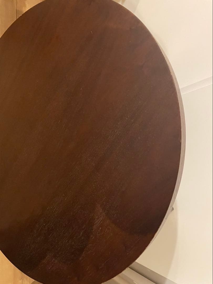 新生活　テーブル　円形　木製　座卓 ダークブラウン