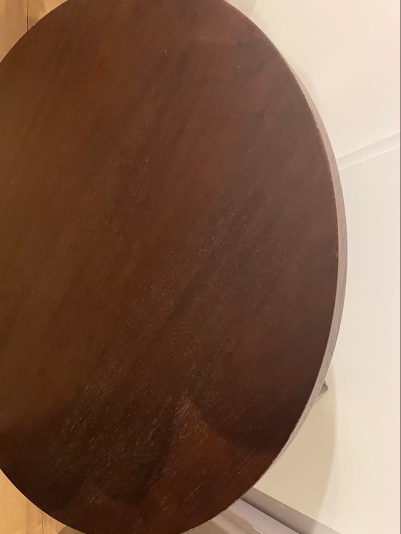 新生活　テーブル　円形　木製　座卓 ダークブラウン