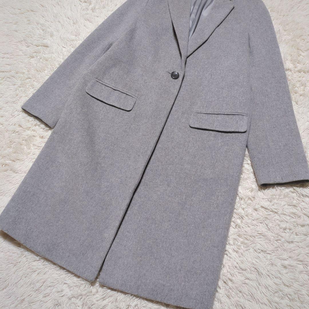 極美品！theory luxe　ウールロングチェスターコート　サイズ38　グレー