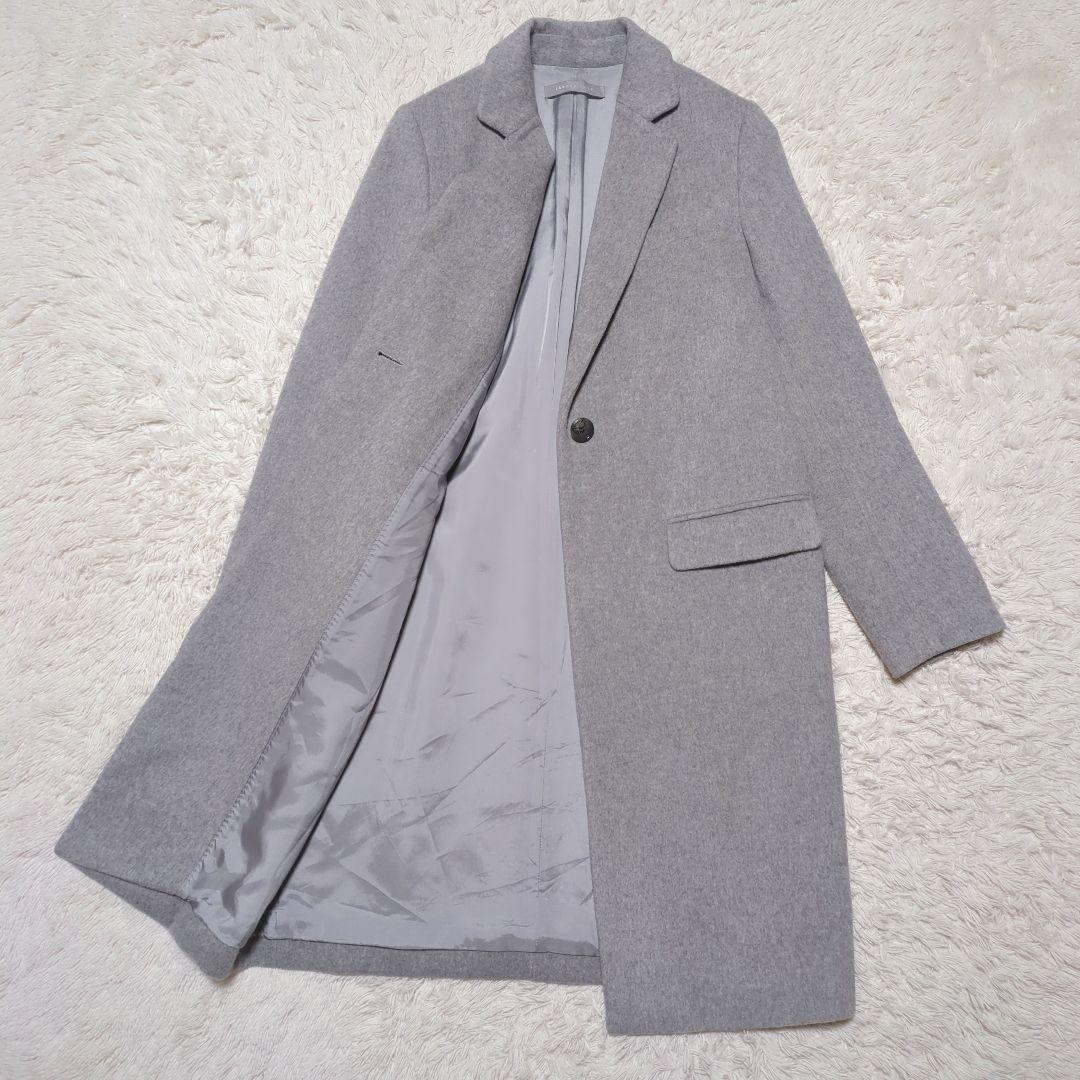 極美品！theory luxe　ウールロングチェスターコート　サイズ38　グレー