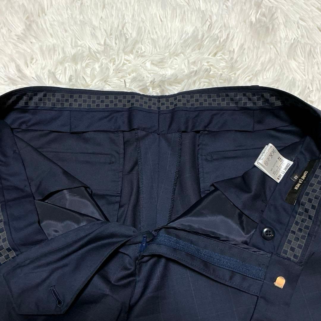 極美品⭐︎コムサメン スリーピーススーツ チェルッティ ウィンドウペン 紺 L