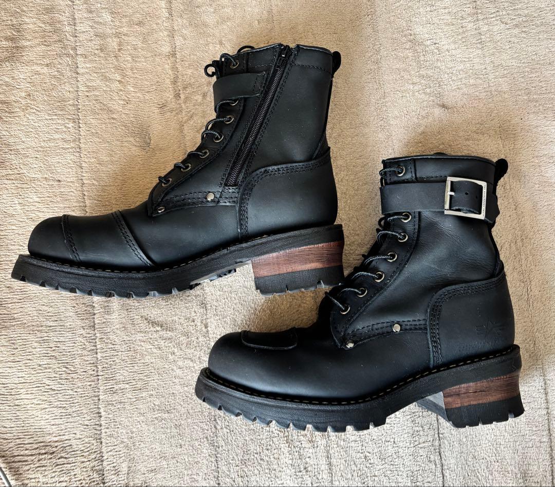 ALPHA INDUSTRIESの牛革バイカーブーツ　26cm 未使用