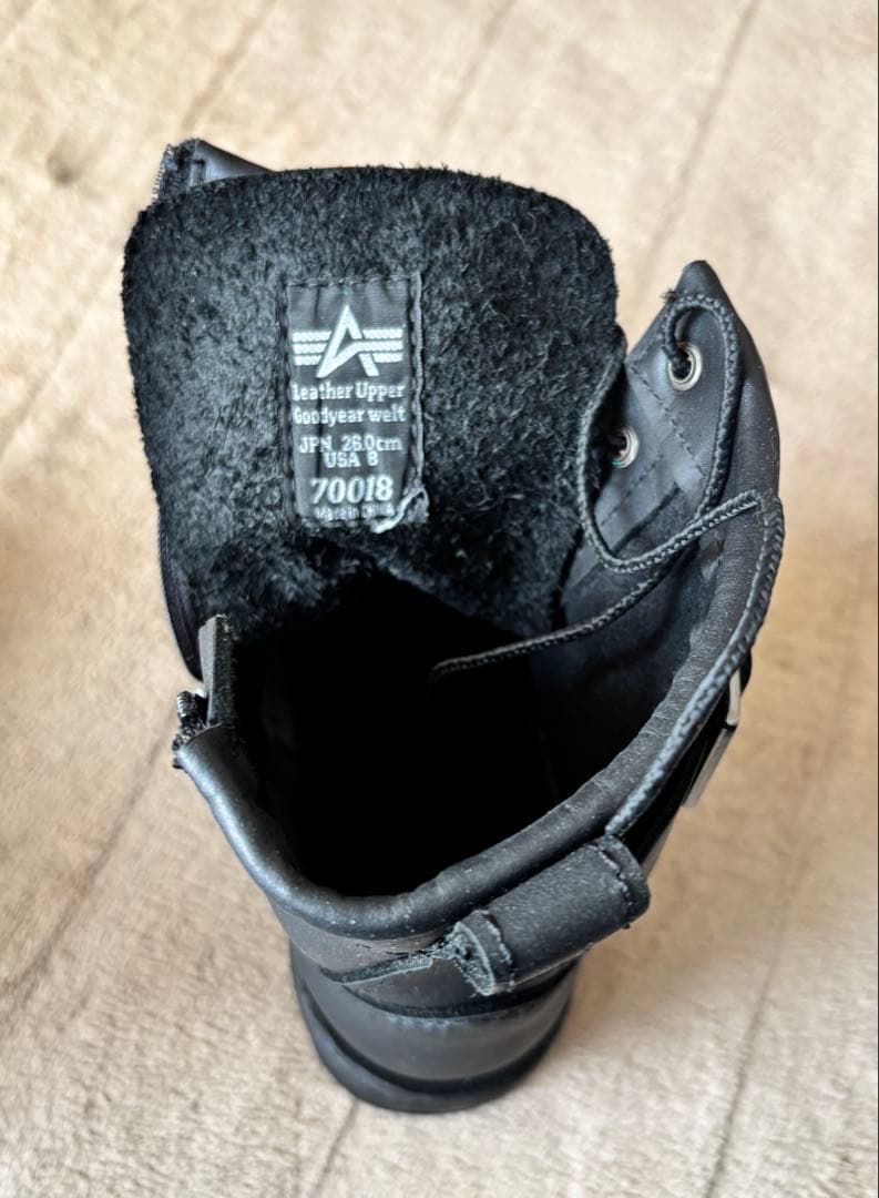 ALPHA INDUSTRIESの牛革バイカーブーツ　26cm 未使用