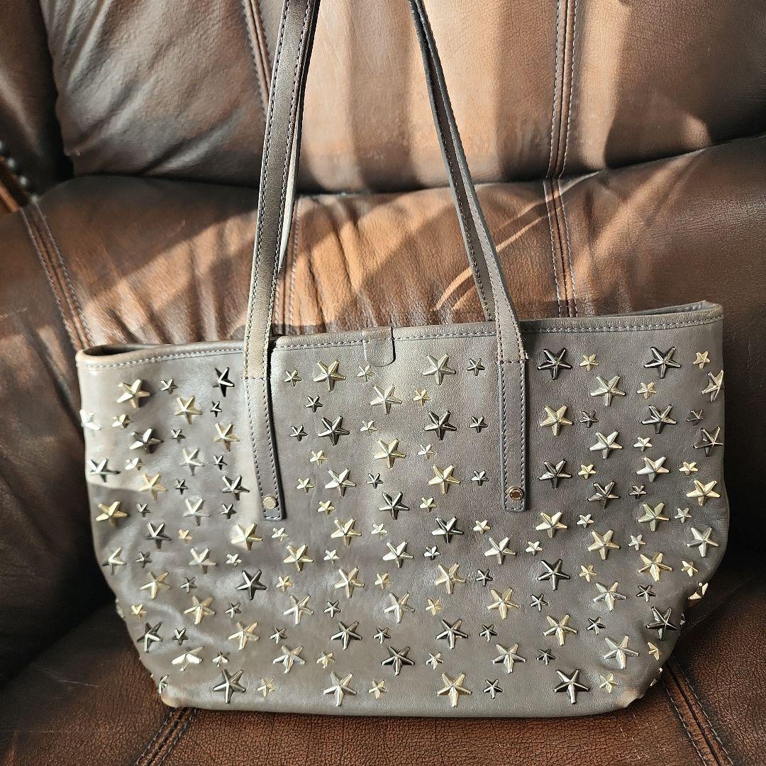 【JIMMY CHOO】ジミーチュウ スタースタッズ トートバッグ グレー
