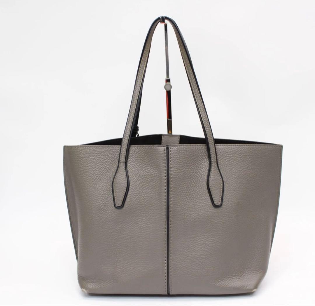 TOD’S トッズ トートバッグ ジョイ グレー レザー A4大容量ユニセックス