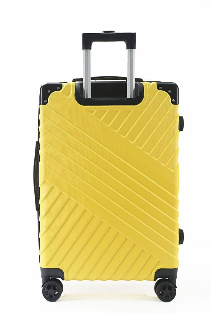 軽量Lサイズ　静音8輪　キャリーバッグ　スーツケース　キャリーケース イエロー