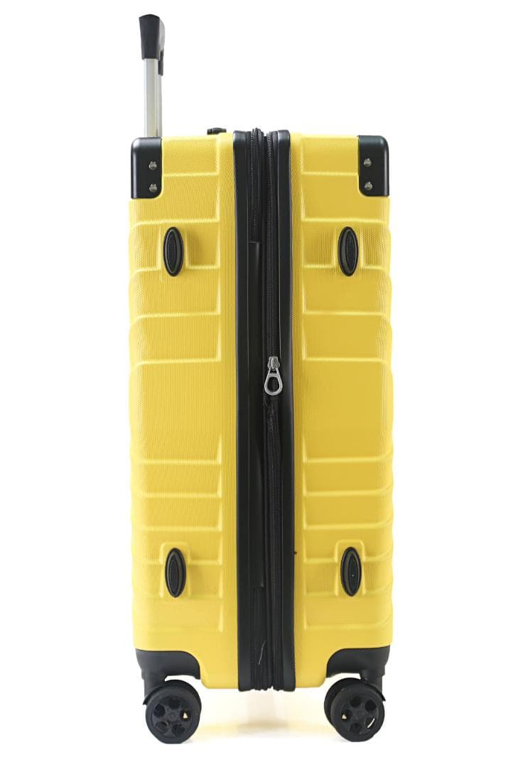 軽量Lサイズ　静音8輪　キャリーバッグ　スーツケース　キャリーケース イエロー