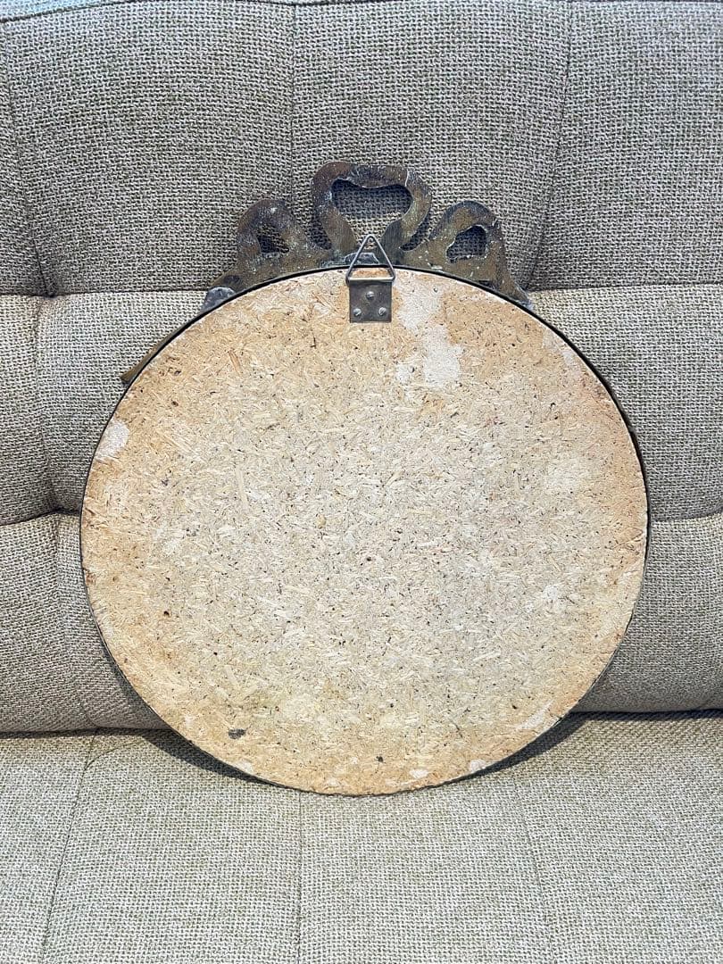 フランスアンティーク壁掛け鏡 リボン