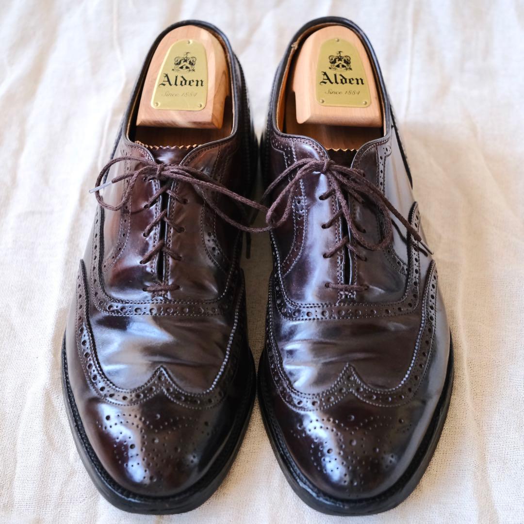 Aldenオールデン974バーガンディコードバンフルブローグ10.5D