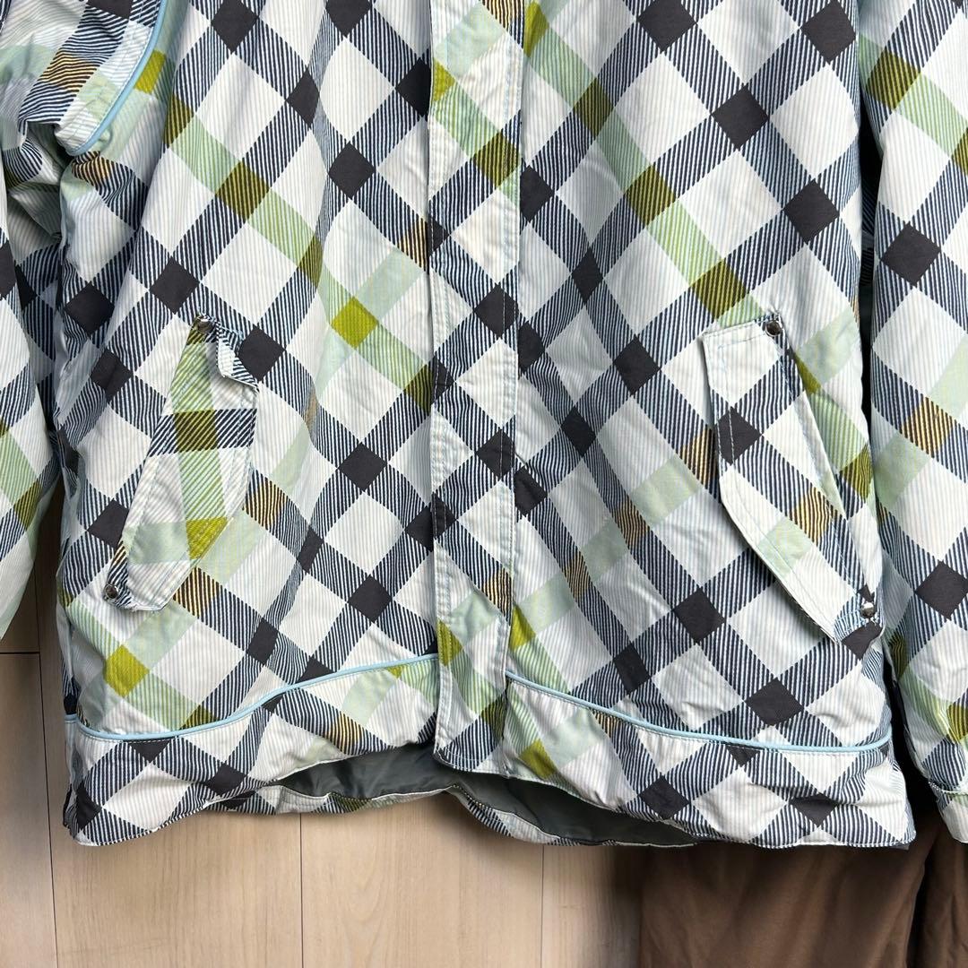 【スキーウェア】DESCENTE スノーボードウェア 160cm チェック柄