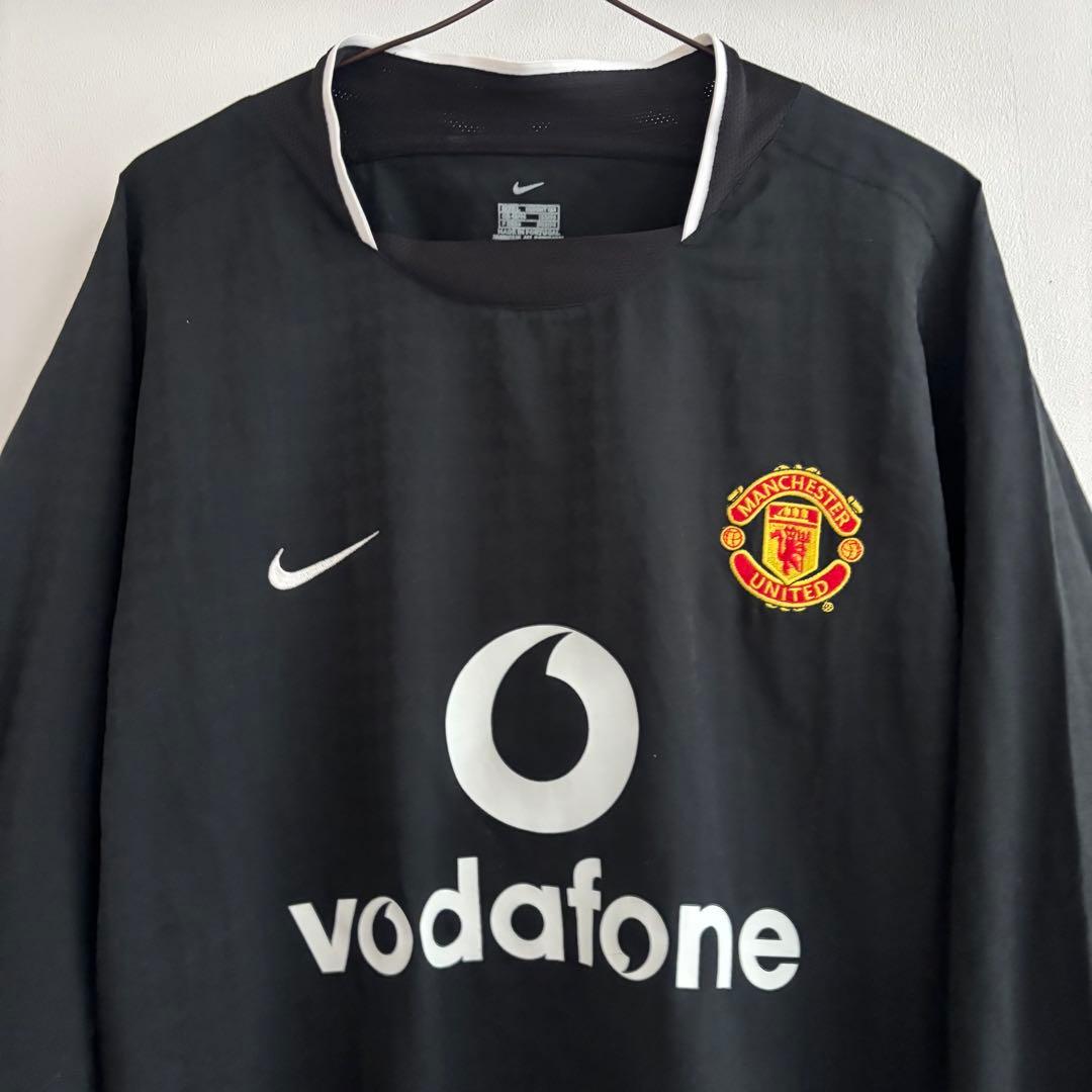 マンチェスターユナイテッド　アウェイ　長袖　ブラック　ユニフォーム　古着　シャツ