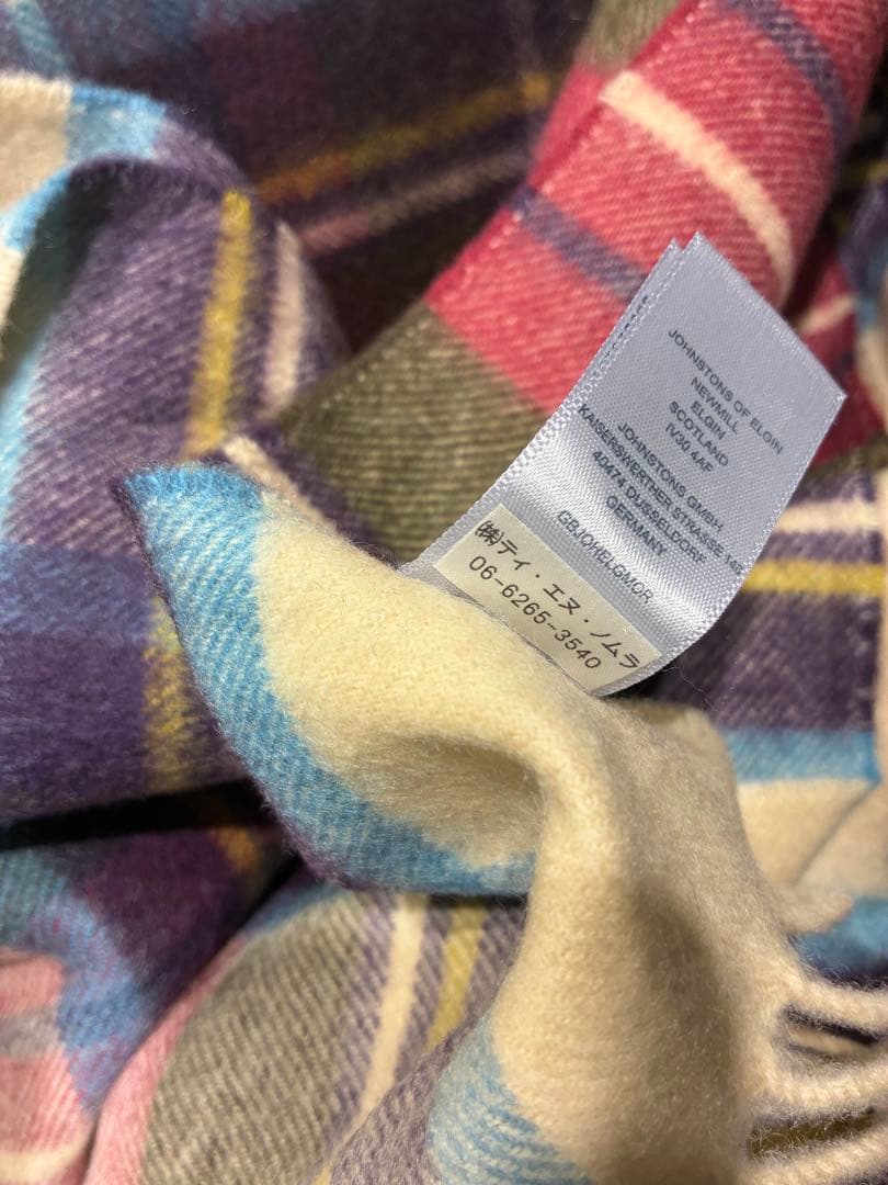 ジョンストンズオブエルガン 大判ストール マフラー カシミヤ100%