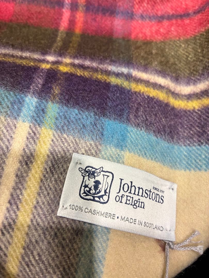 ジョンストンズオブエルガン 大判ストール マフラー カシミヤ100%