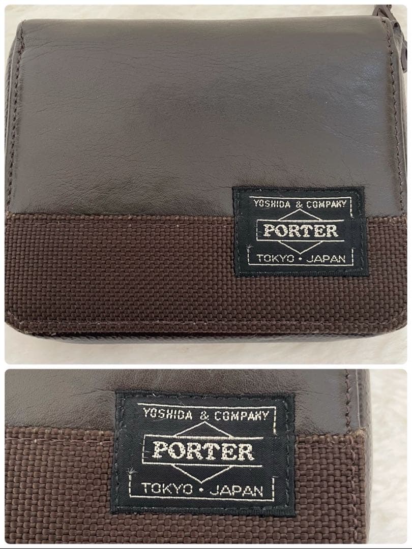 【希少/完売品】PORTER ZOOM 二つ折り財布 レザー ナイロン 多収納
