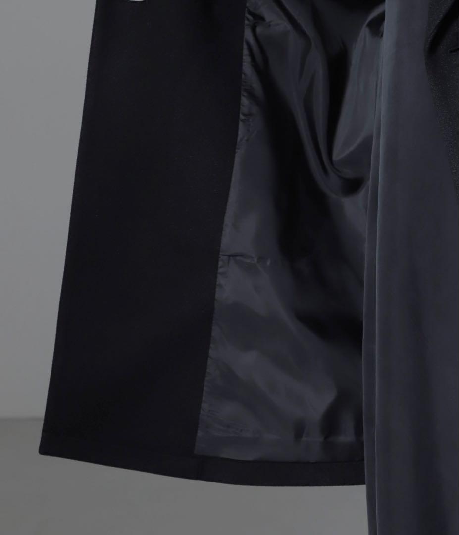 nano universe メルトンジャージーワイドチェスターコート美品