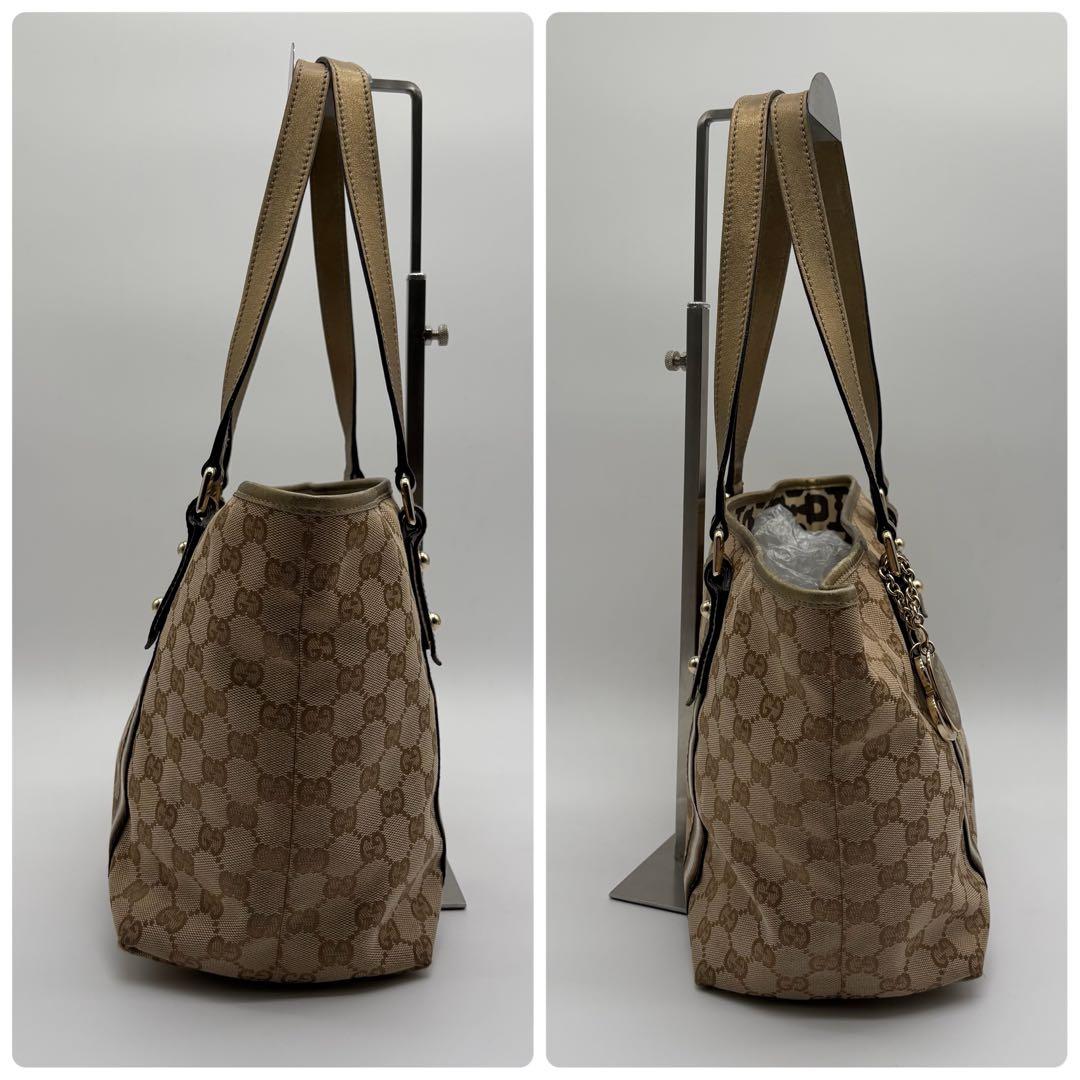 グッチ トートバッグ 肩掛け GGキャンバス シェリーライン ロゴ金具