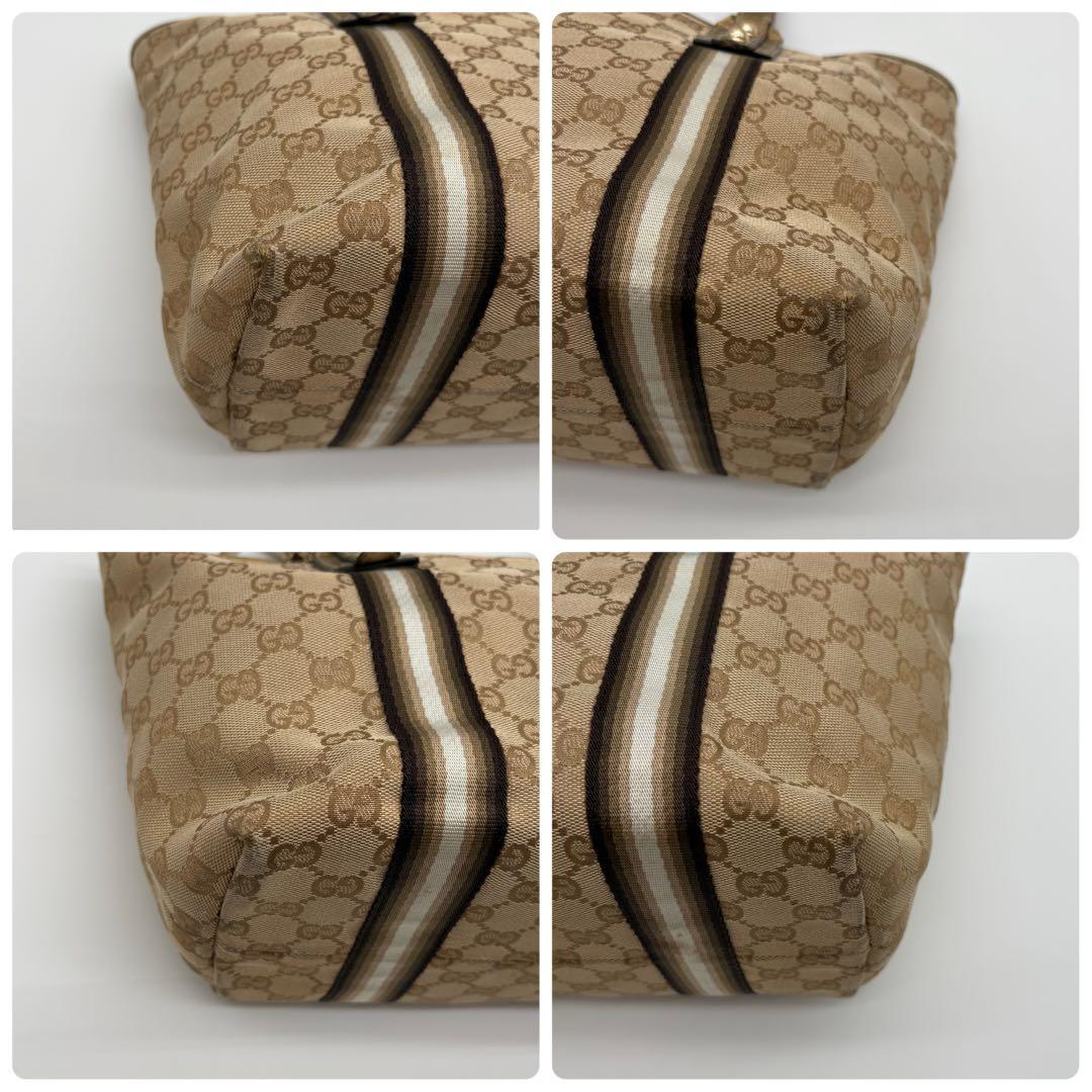 グッチ トートバッグ 肩掛け GGキャンバス シェリーライン ロゴ金具